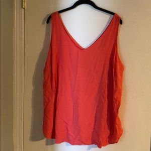 Coral v neck blouse